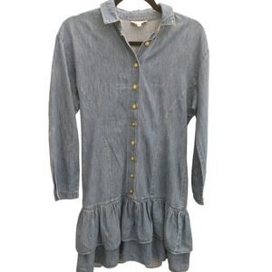 Vintage Depeche Mode Dress Denim Chambray Sz 8